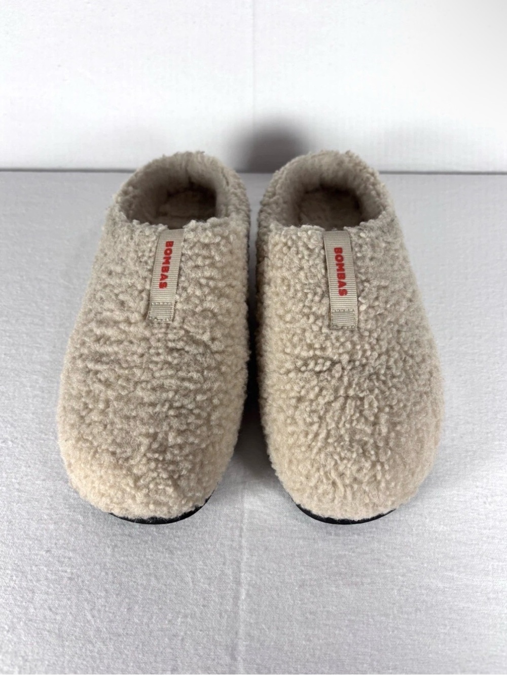 BOMBAS Sherpa Sunday Slippers Cream Ivory House/Out Shoes Slip-On Women's 8, NIB